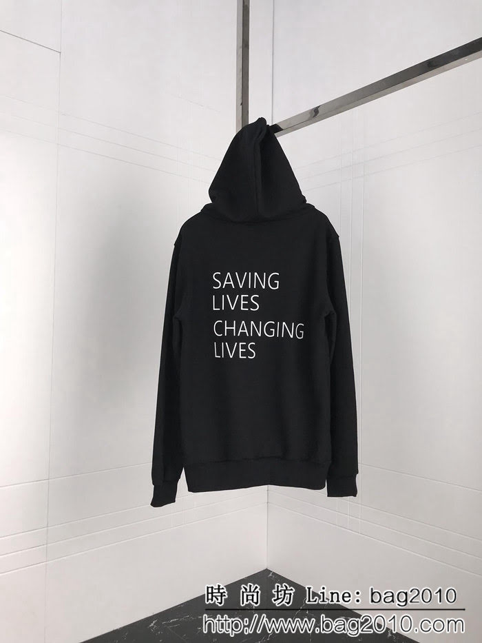 BALENCIAGA巴黎世家 18新款 世界糧食計畫署 秋冬帽衫黑色衛衣 情侶款 ydi1161